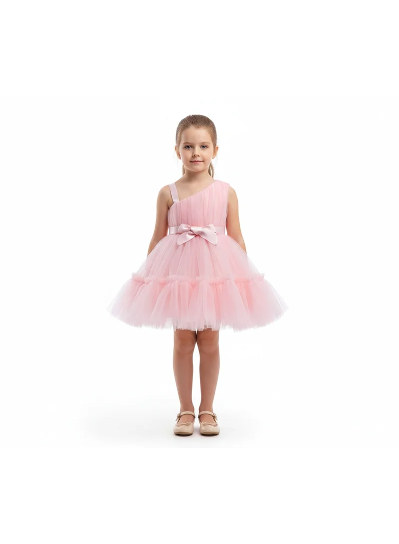 D'Daniela One-Shoulder Tulle Dress
